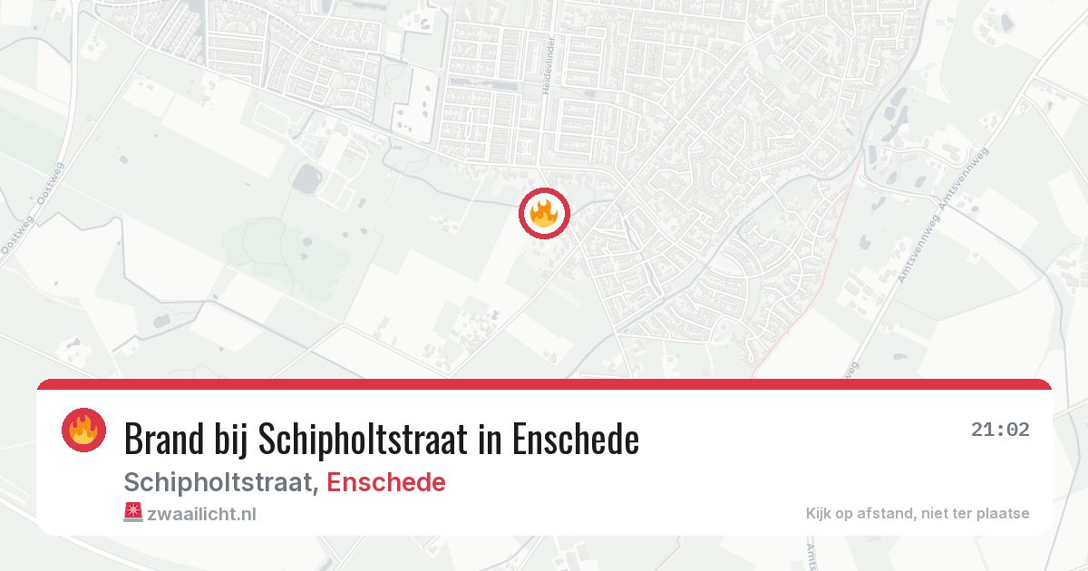 Brand bij Schipholtstraat in Enschede — 6 jun 2026