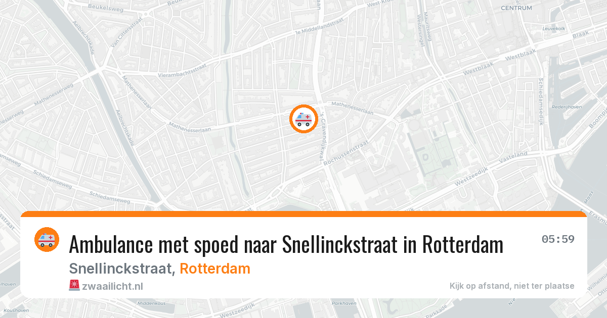 Ambulance met spoed naar Snellinckstraat in Rotterdam — 7 aug 2026
