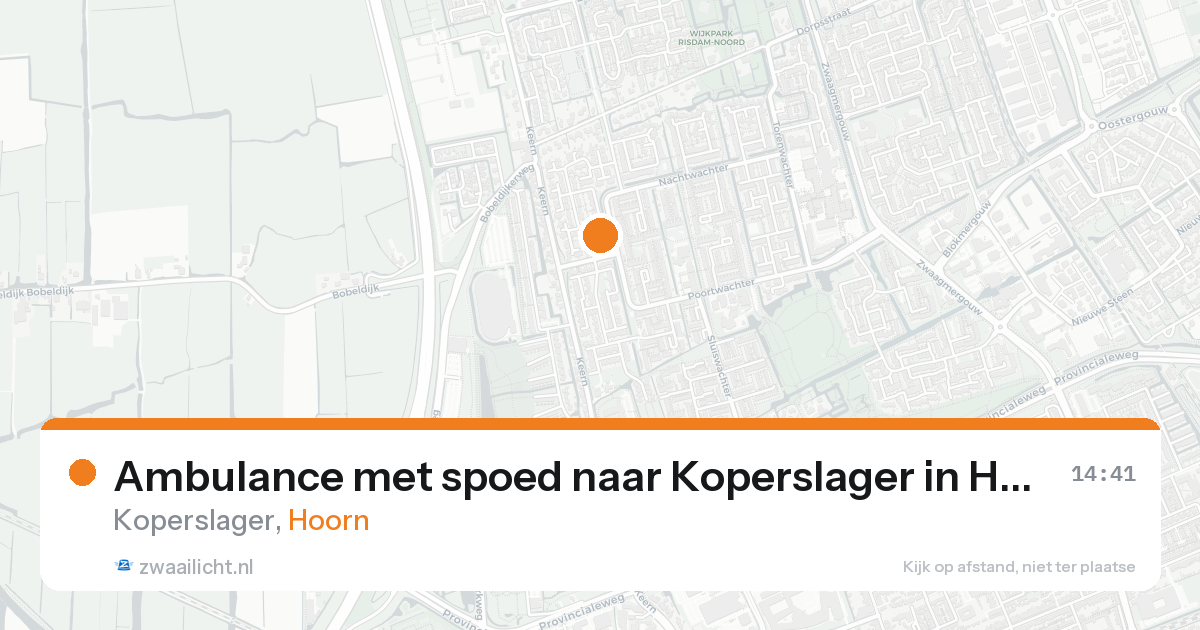 Ambulance met spoed naar Koperslager in Hoorn — 15 aug 2026