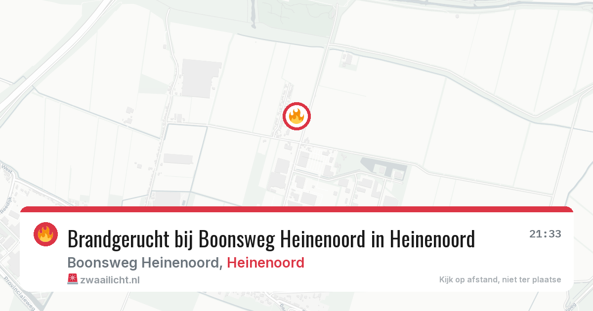 Brandgerucht bij Boonsweg Heinenoord in Heinenoord — 11 aug 2026