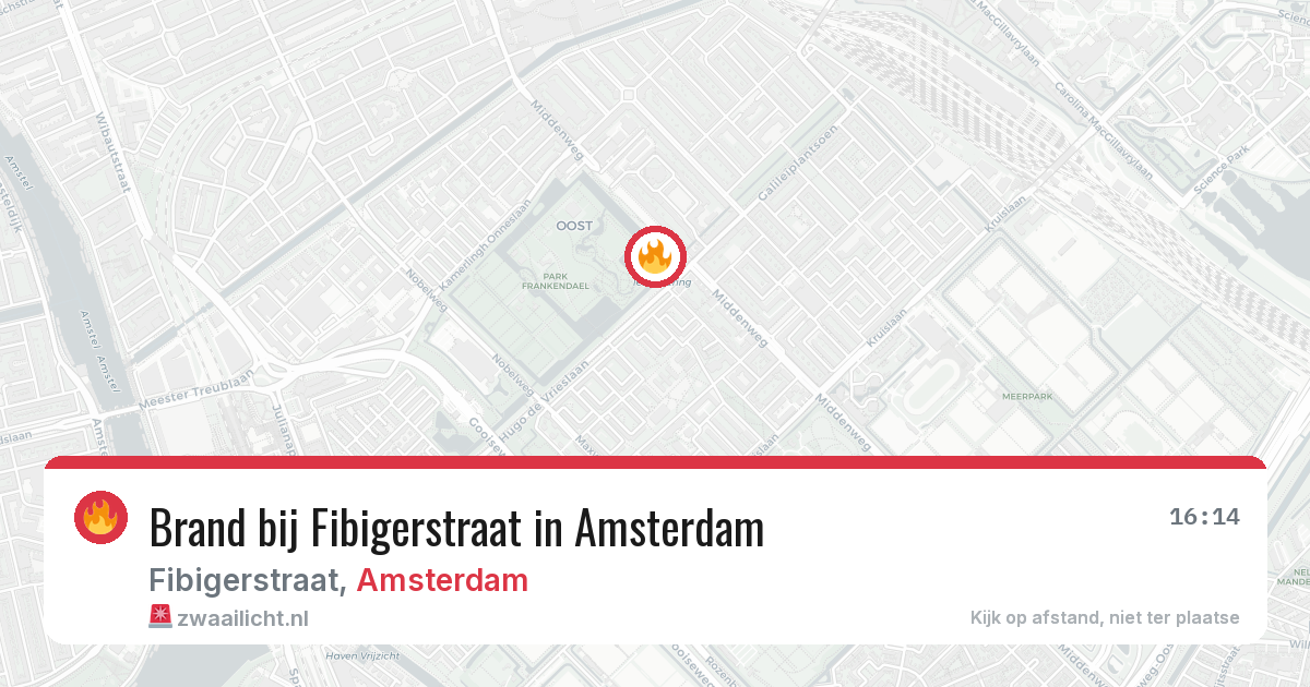 Brand bij Fibigerstraat in Amsterdam — 25 mrt 2026