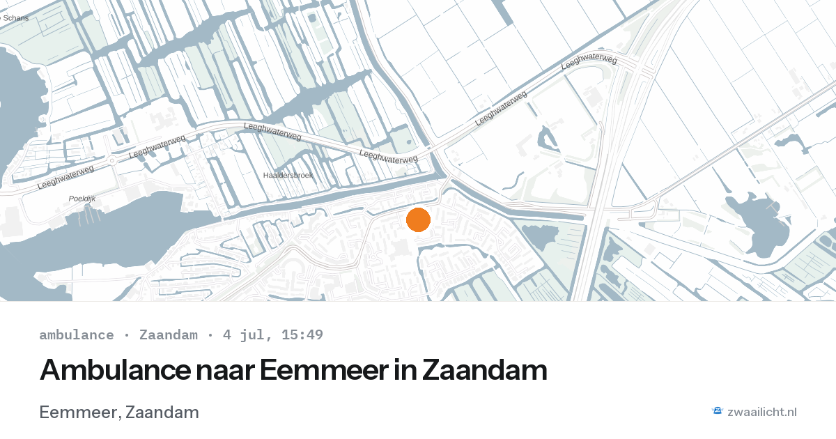 Ambulance naar Eemmeer in Zaandam — 4 jul 2026