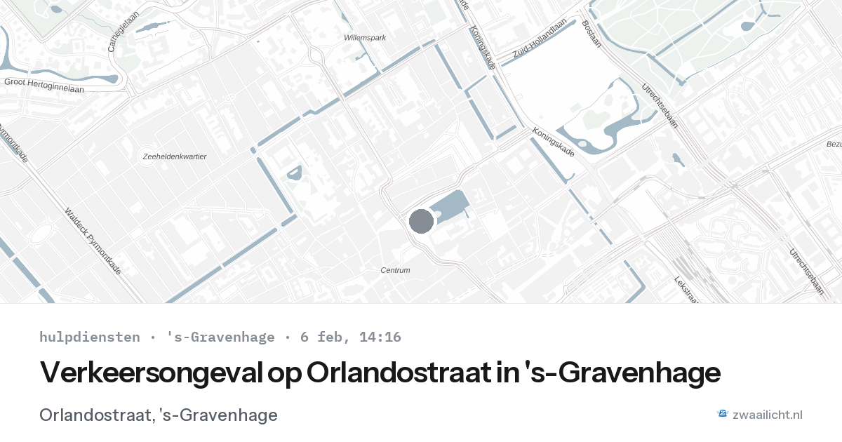 Verkeersongeval op Orlandostraat in 's-Gravenhage — 6 feb 2026