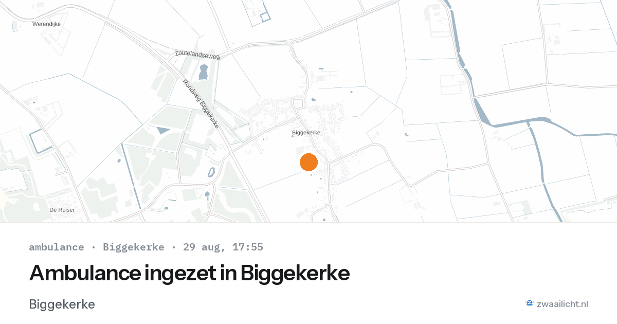 Ambulance ingezet in Biggekerke — 29 aug 2026
