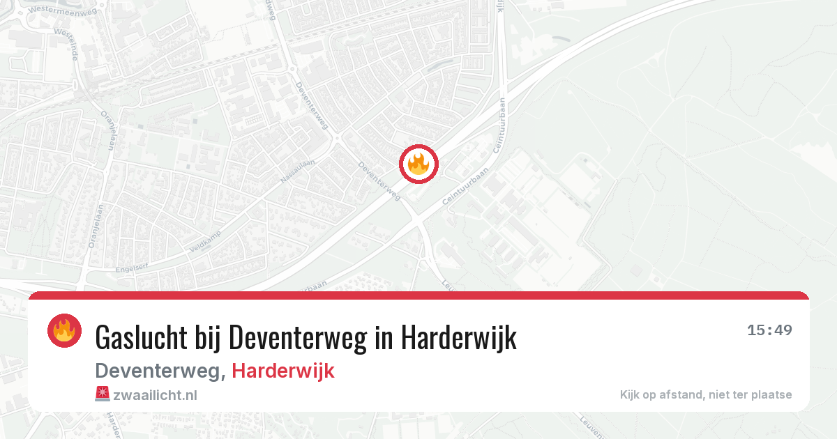 Gaslucht bij Deventerweg in Harderwijk — 21 apr 2026