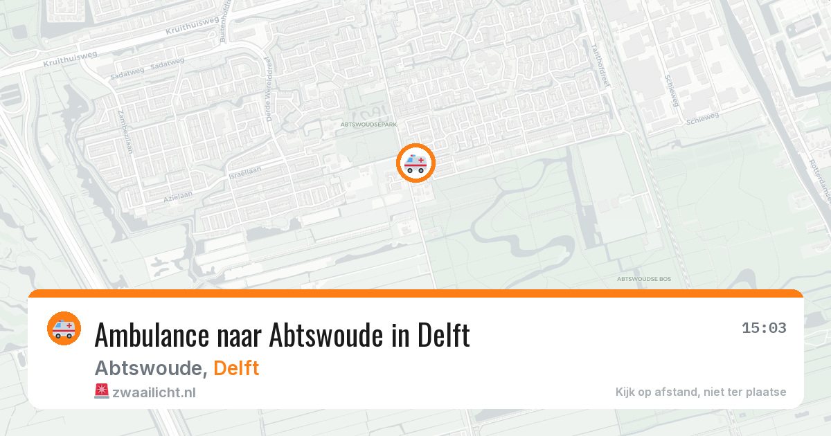 Ambulance naar Abtswoude in Delft — 5 aug 2026