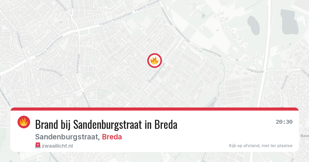 Brand bij Sandenburgstraat in Breda — 1 aug 2026