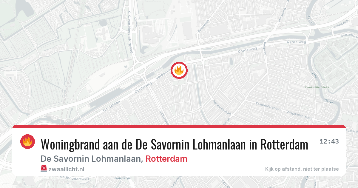 Woningbrand aan de De Savornin Lohmanlaan in Rotterdam — 24 mei 2026