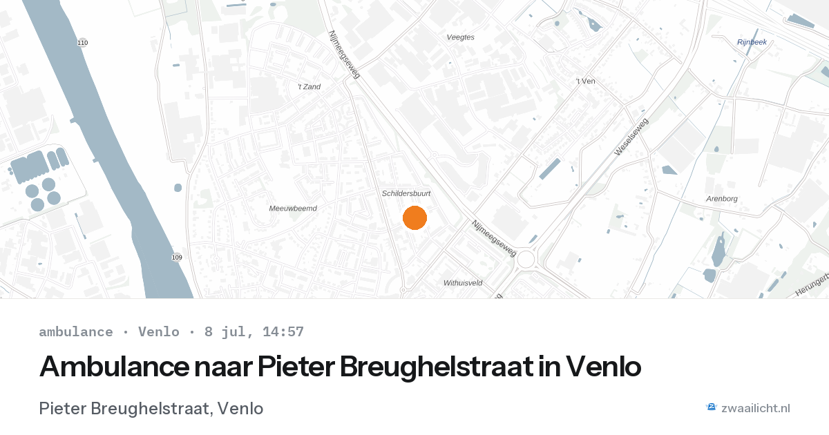 Ambulance naar Pieter Breughelstraat in Venlo — 8 jul 2026