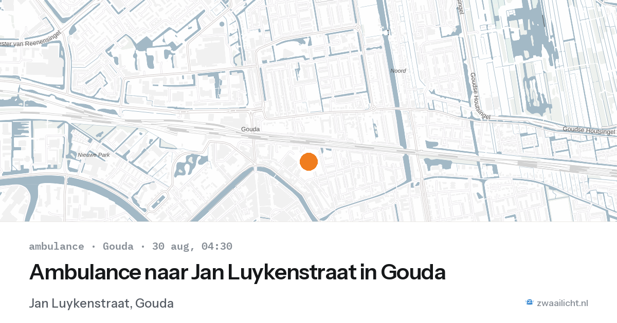 Ambulance naar Jan Luykenstraat in Gouda — 30 aug 2026