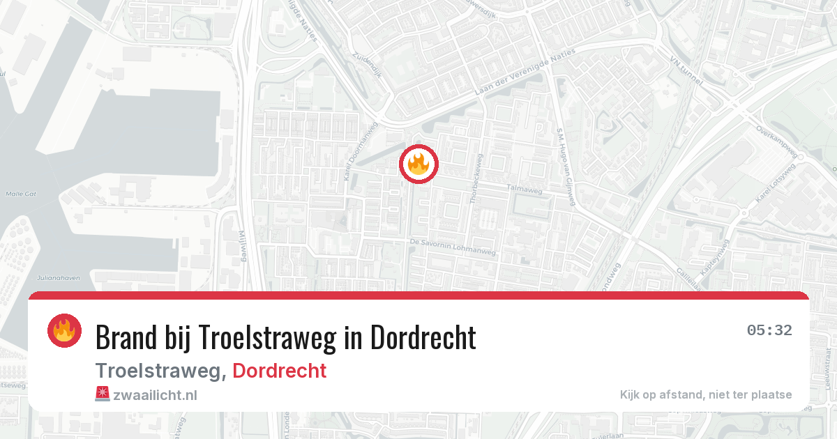 Brand bij Troelstraweg in Dordrecht — 4 apr 2026