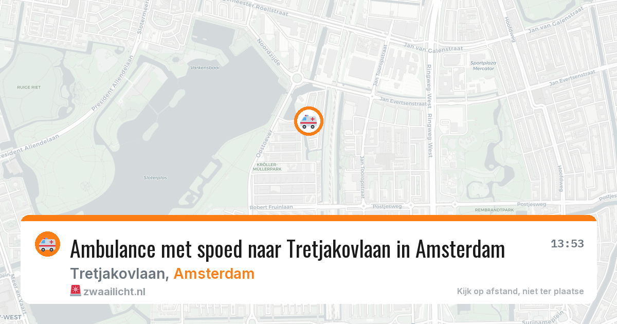 Ambulance met spoed naar Tretjakovlaan in Amsterdam — 29 jun 2026