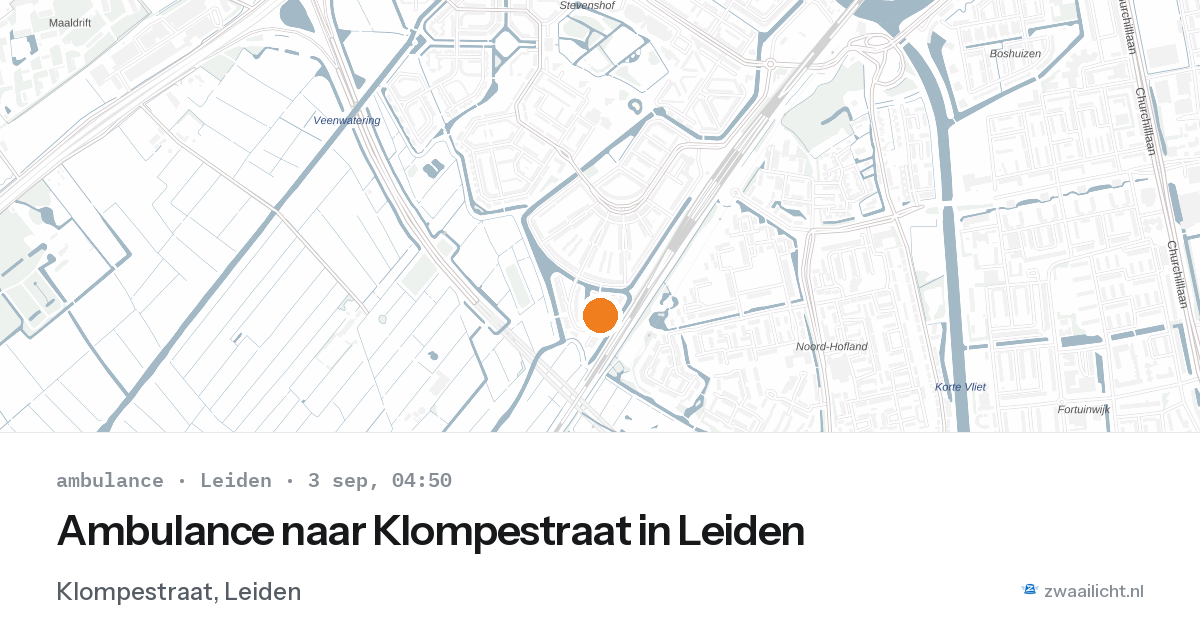 Ambulance naar Klompestraat in Leiden — 3 sep 2026