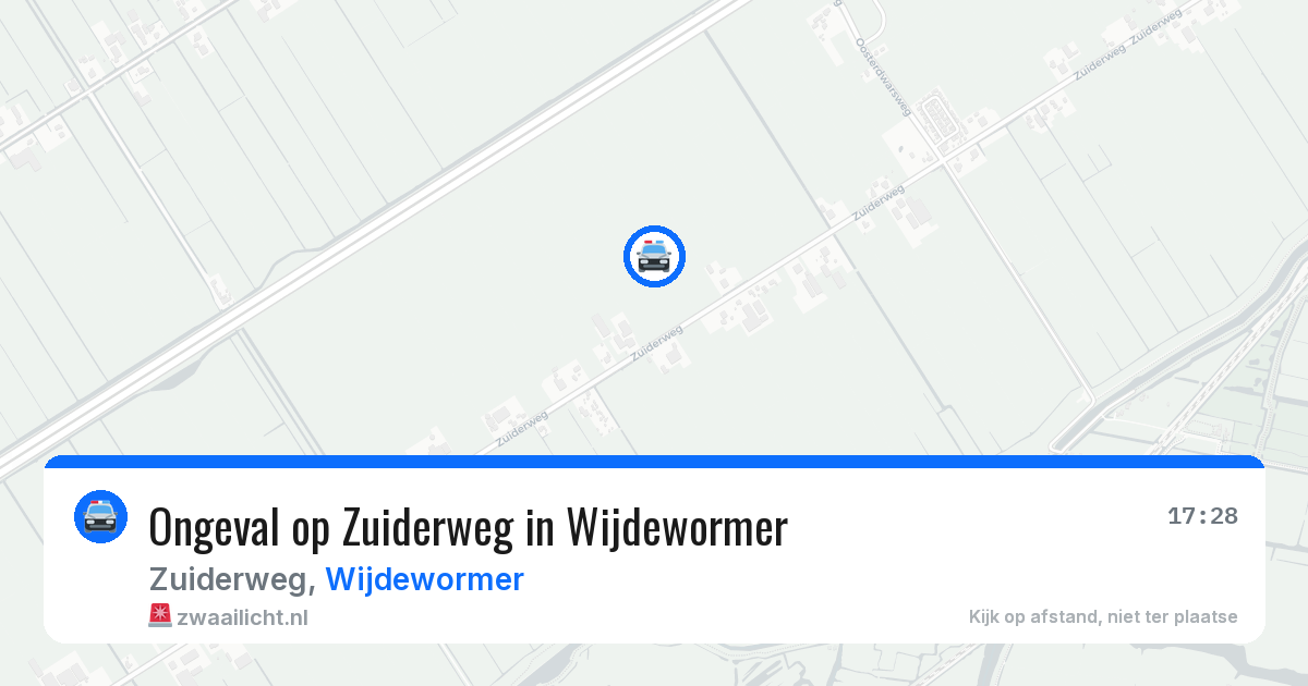 Ongeval op Zuiderweg in Wijdewormer — 19 mrt 2026