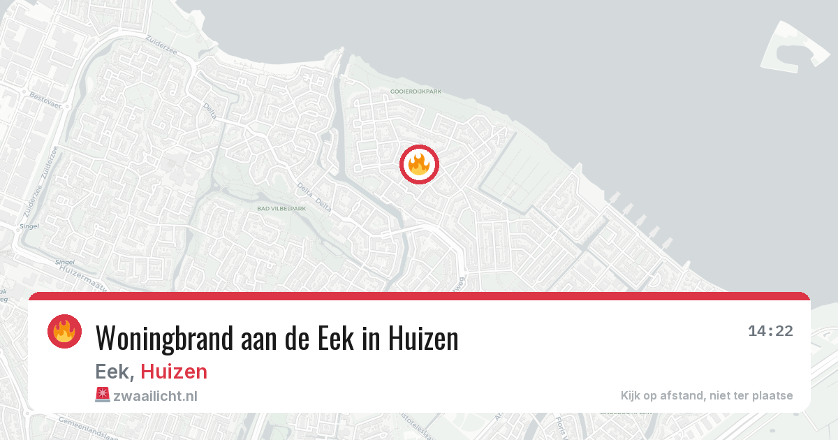 Woningbrand aan de Eek in Huizen — 19 jan 2026
