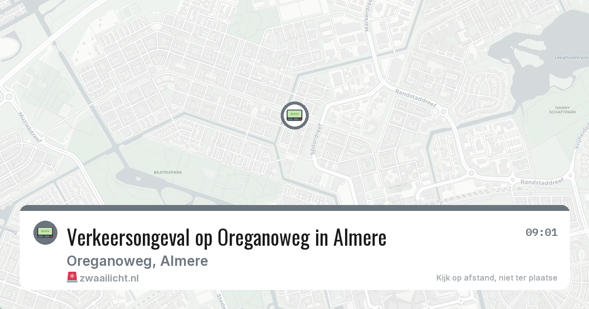 Verkeersongeval op Oreganoweg in Almere — 24 feb 2026