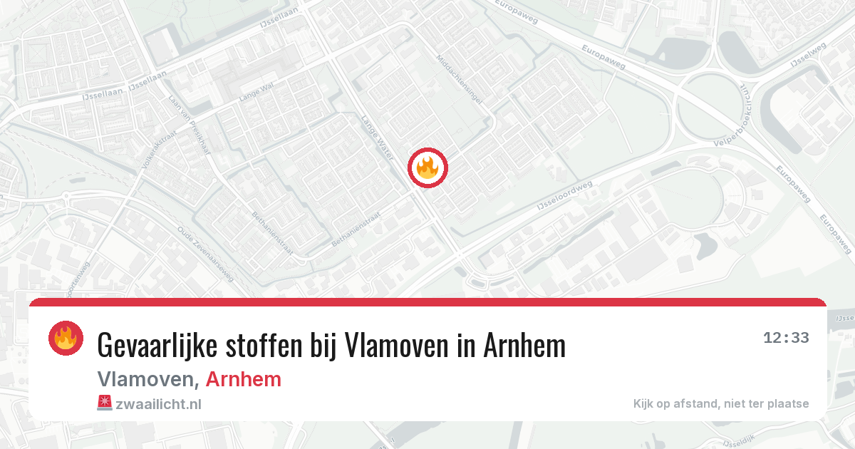Gevaarlijke stoffen bij Vlamoven in Arnhem — 10 aug 2026