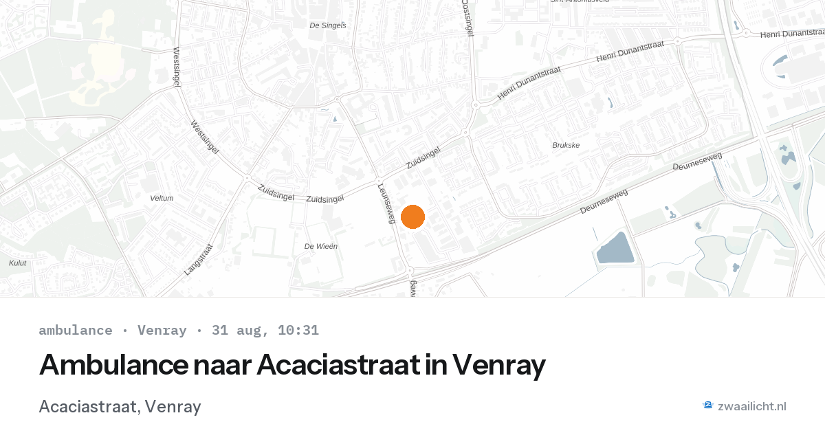 Ambulance naar Acaciastraat in Venray — 31 aug 2026