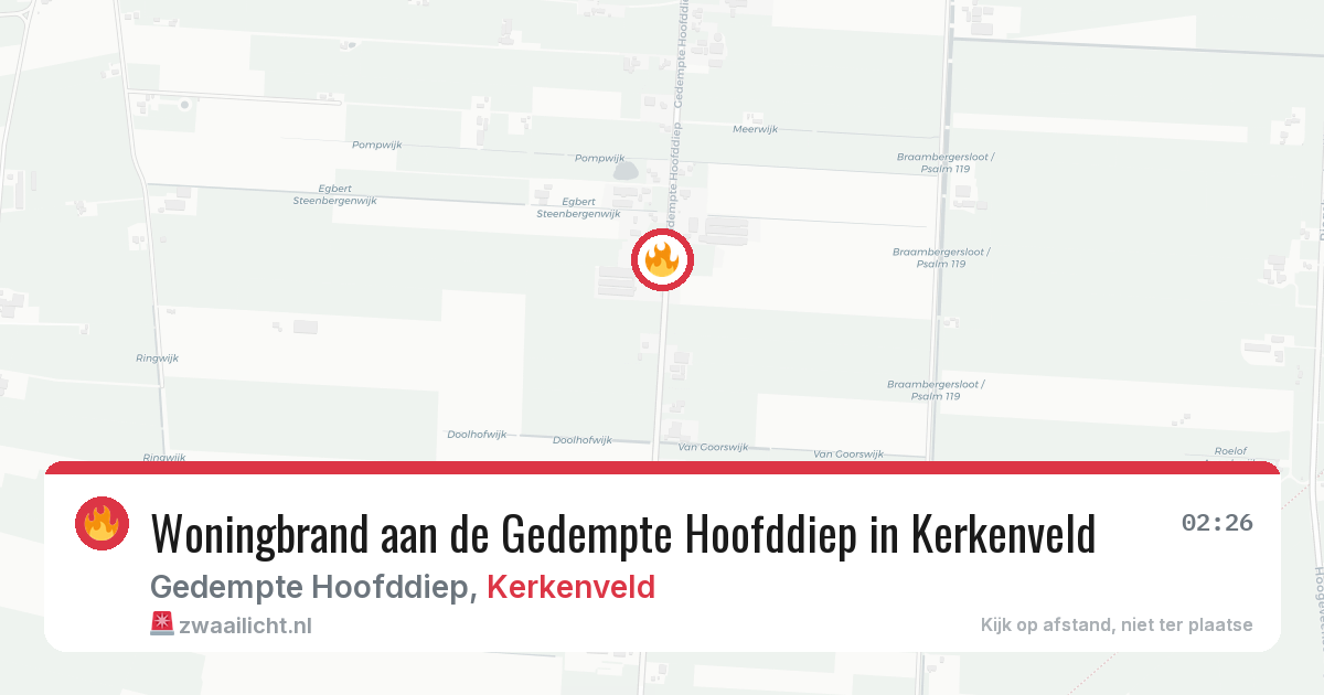Woningbrand aan de Gedempte Hoofddiep in Kerkenveld — 26 mei 2026