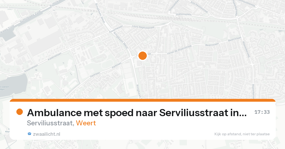 Ambulance met spoed naar Serviliusstraat in Weert — 22 aug 2026
