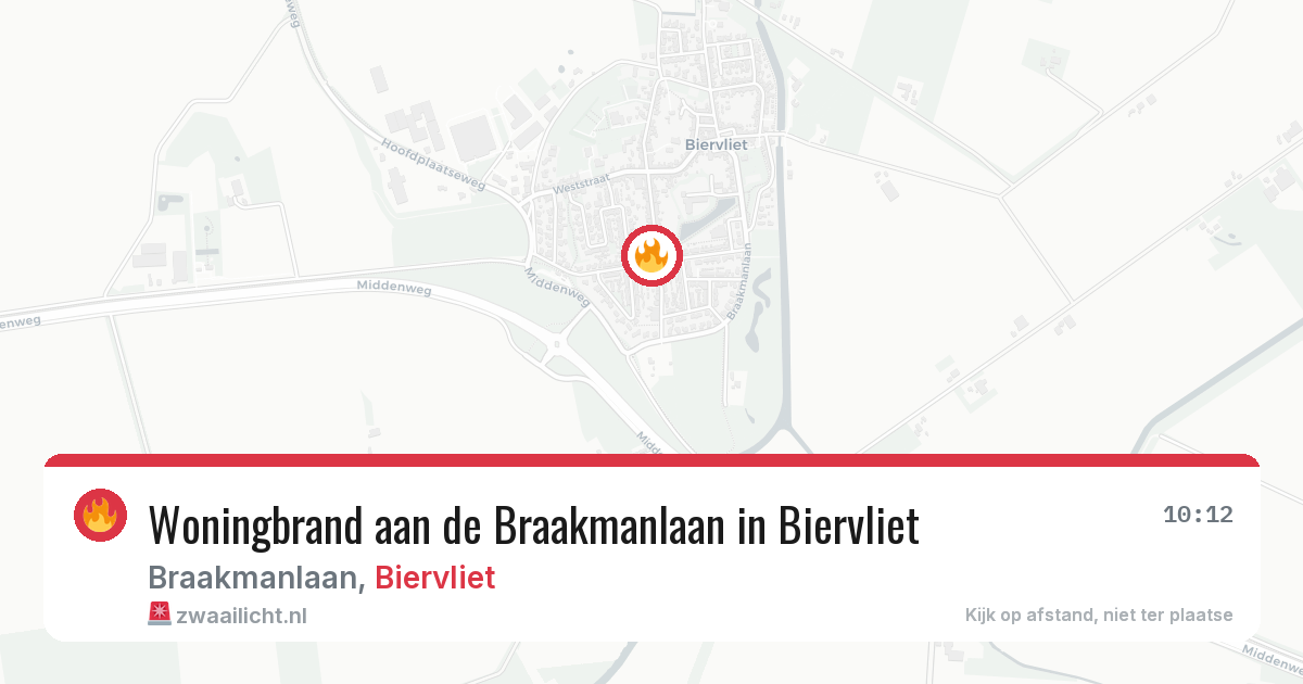 Woningbrand aan de Braakmanlaan in Biervliet — 9 mrt 2026