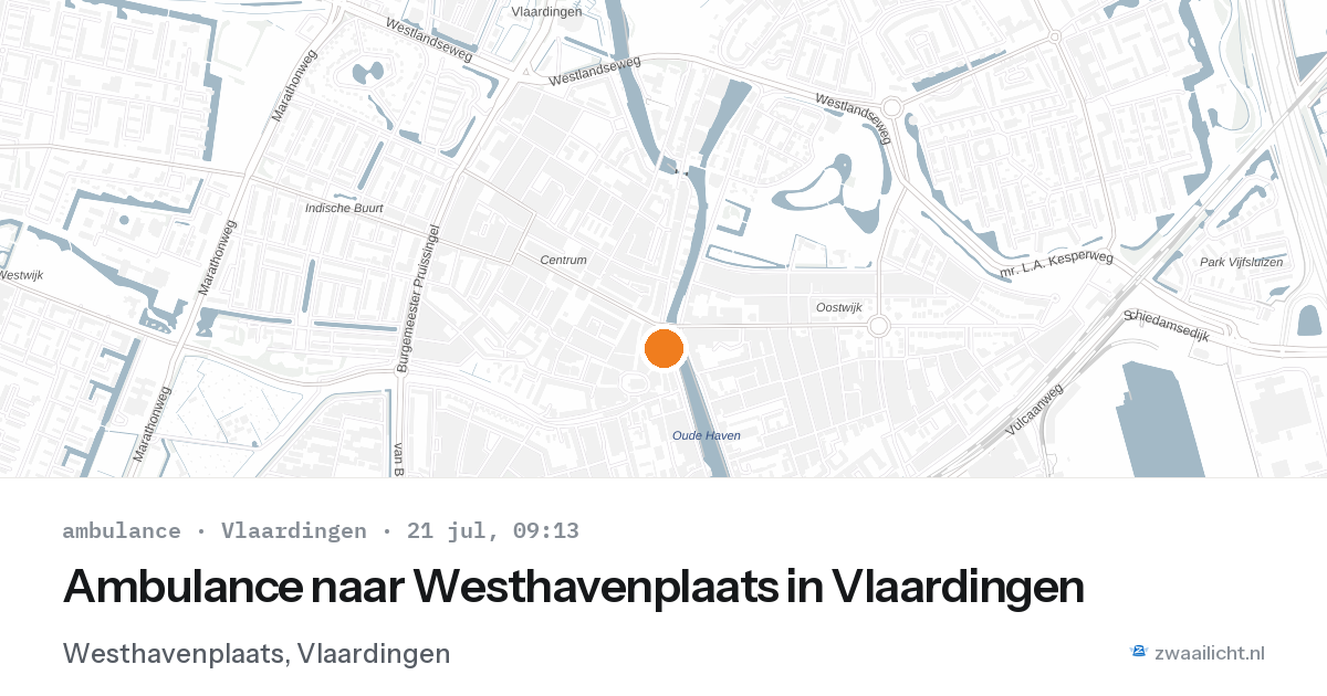 Ambulance naar Westhavenplaats in Vlaardingen — 21 jul 2026