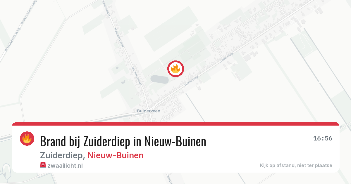 Brand bij Zuiderdiep in Nieuw-Buinen — 16 jan 2026