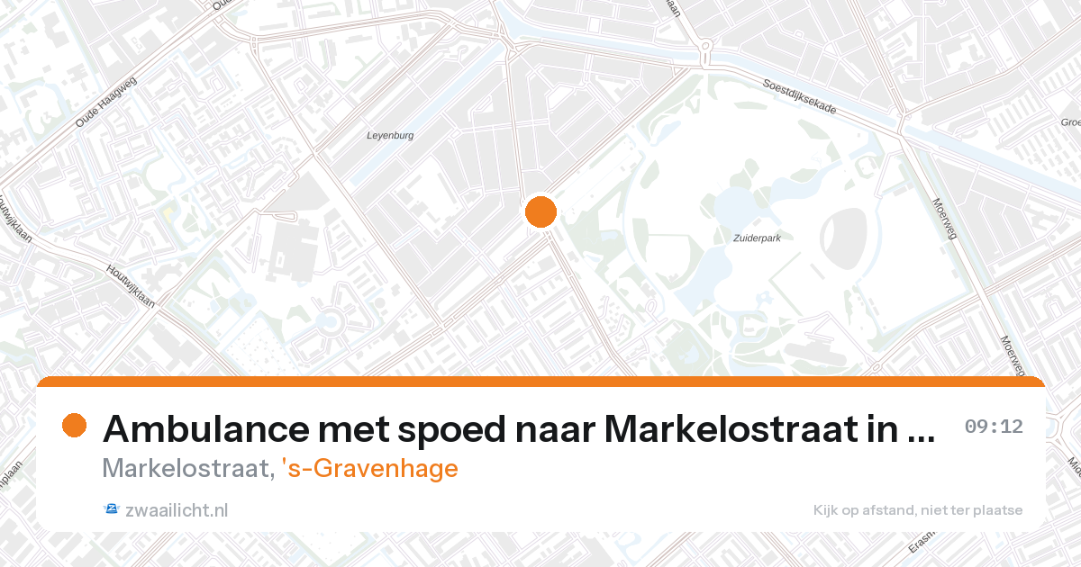 Ambulance met spoed naar Markelostraat in 's-Gravenhage — 27 aug 2026