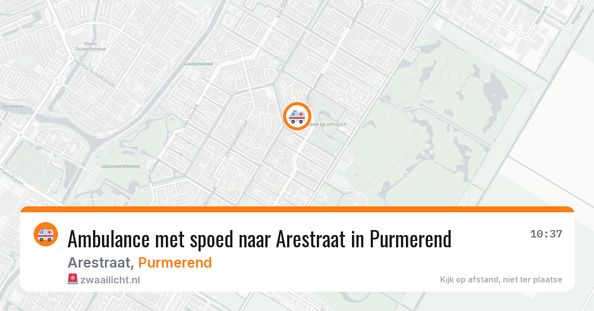 Ambulance met spoed naar Arestraat in Purmerend — 11 jul 2026