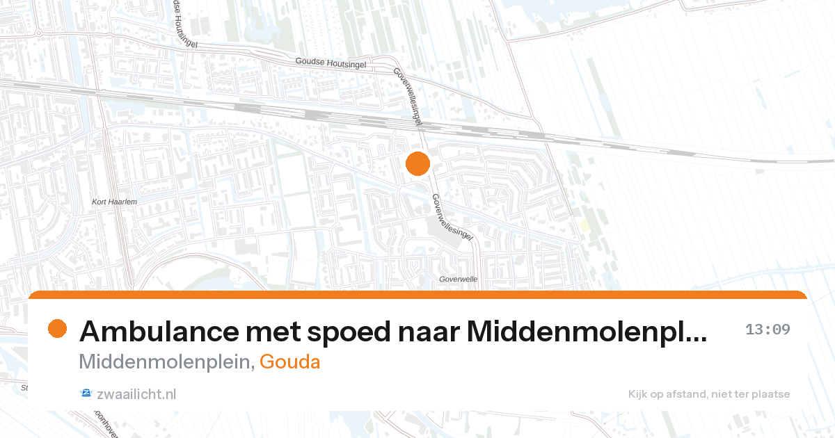 Ambulance met spoed naar Middenmolenplein in Gouda — 28 aug 2026