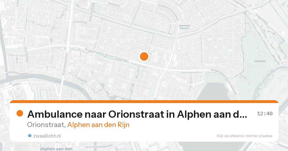 Ambulance naar Orionstraat in Alphen aan den Rijn — 6 jun 2026