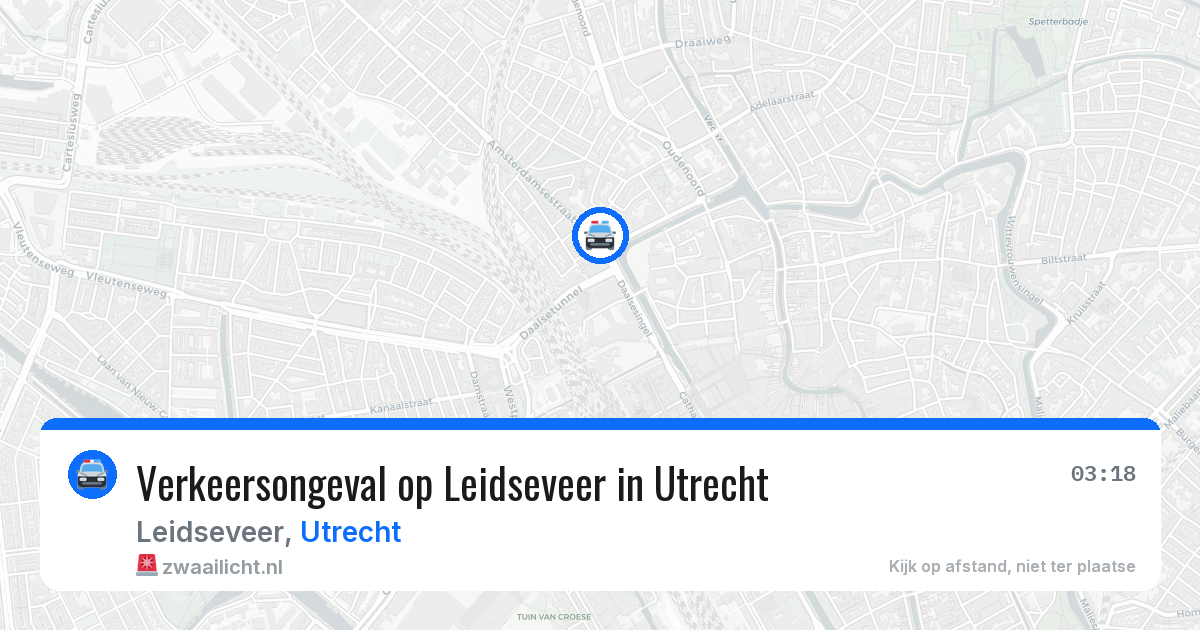Verkeersongeval op Leidseveer in Utrecht — 7 jul 2026