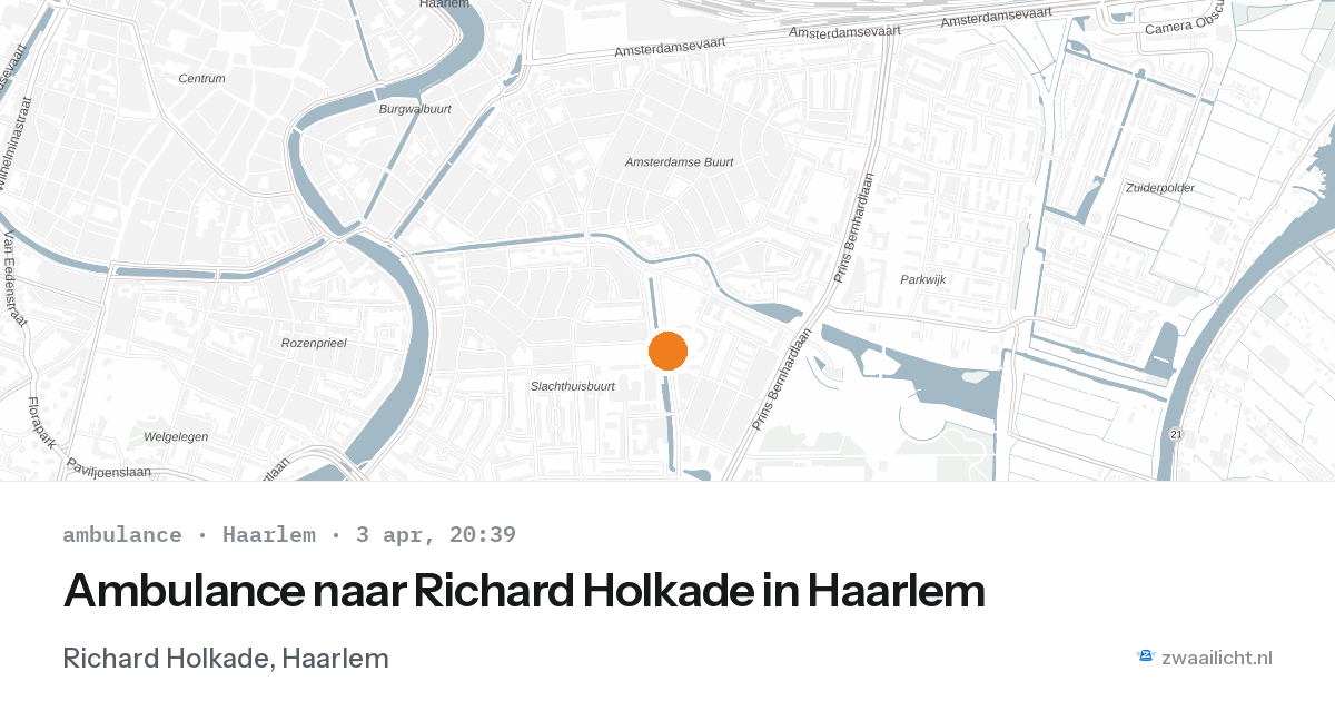 Ambulance naar Richard Holkade in Haarlem — 3 apr 2026