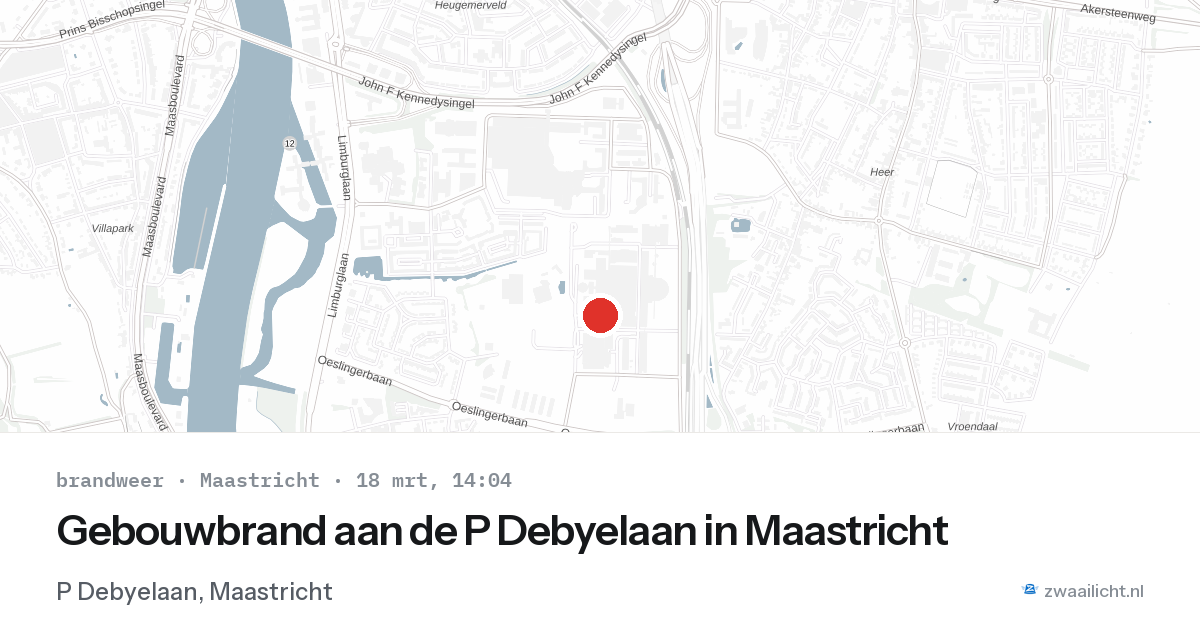 Gebouwbrand aan de P Debyelaan in Maastricht — 18 mrt 2026