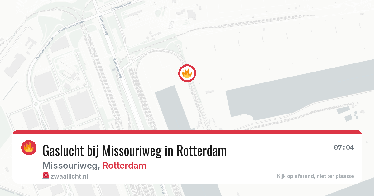 Gaslucht bij Missouriweg in Rotterdam — 14 jul 2026
