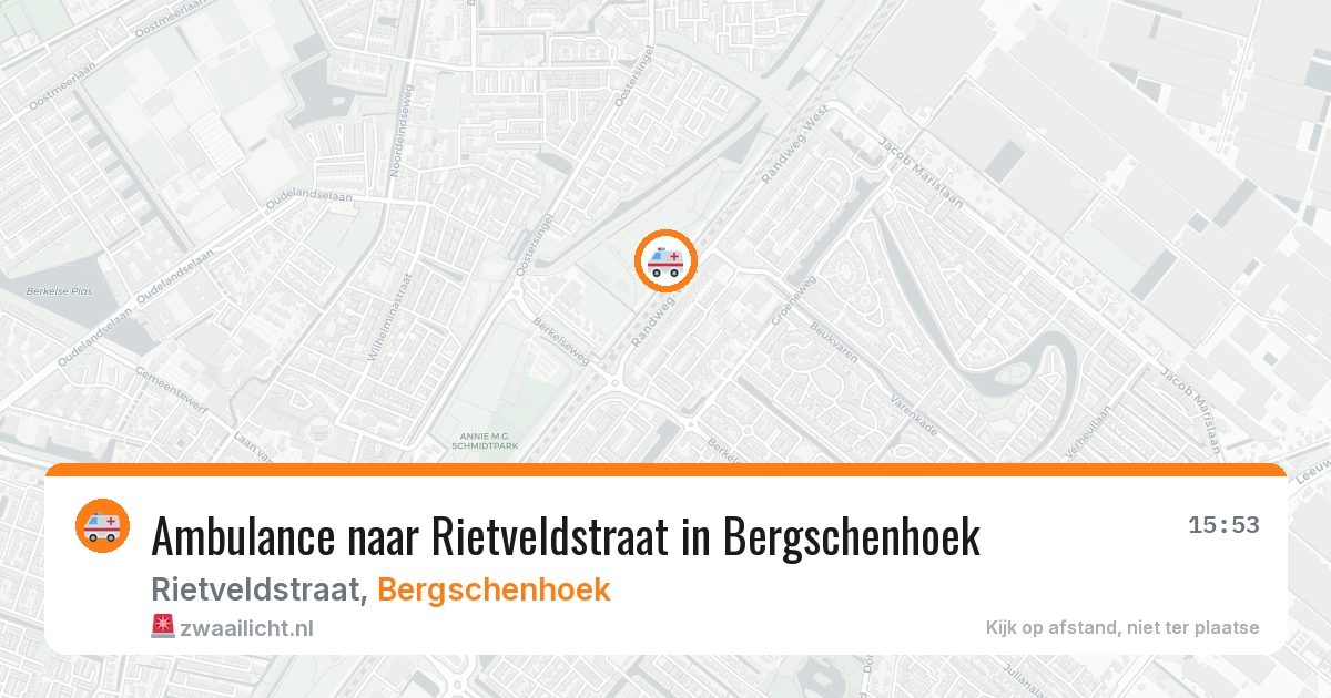 Ambulance naar Rietveldstraat in Bergschenhoek — 1 aug 2026