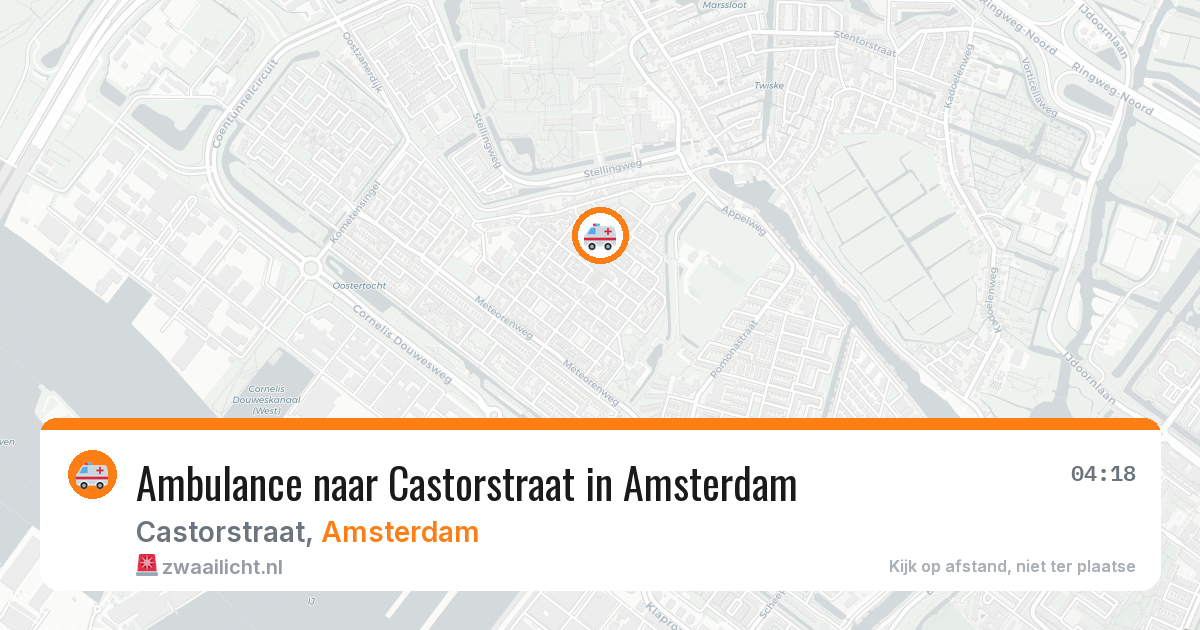 Ambulance naar Castorstraat in Amsterdam — 18 mrt 2026