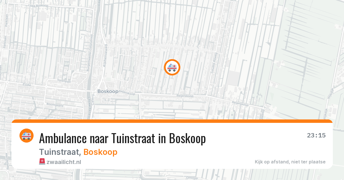 Ambulance naar Tuinstraat in Boskoop — 20 jul 2026