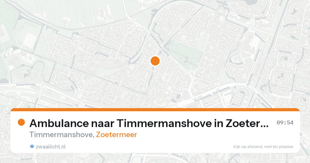 Ambulance naar Timmermanshove in Zoetermeer — 18 aug 2026