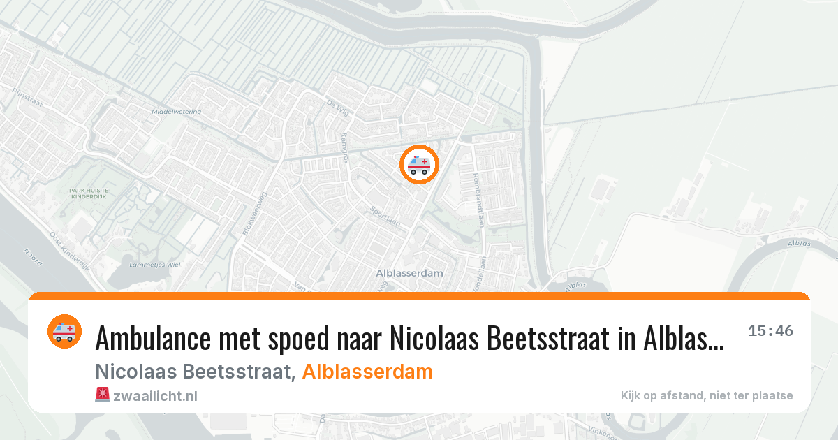 Ambulance met spoed naar Nicolaas Beetsstraat in Alblasserdam — 24 jan 2026