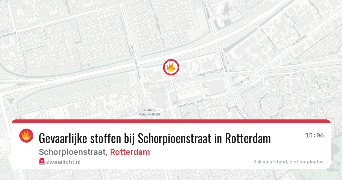 Gevaarlijke stoffen bij Schorpioenstraat in Rotterdam — 14 mrt 2026