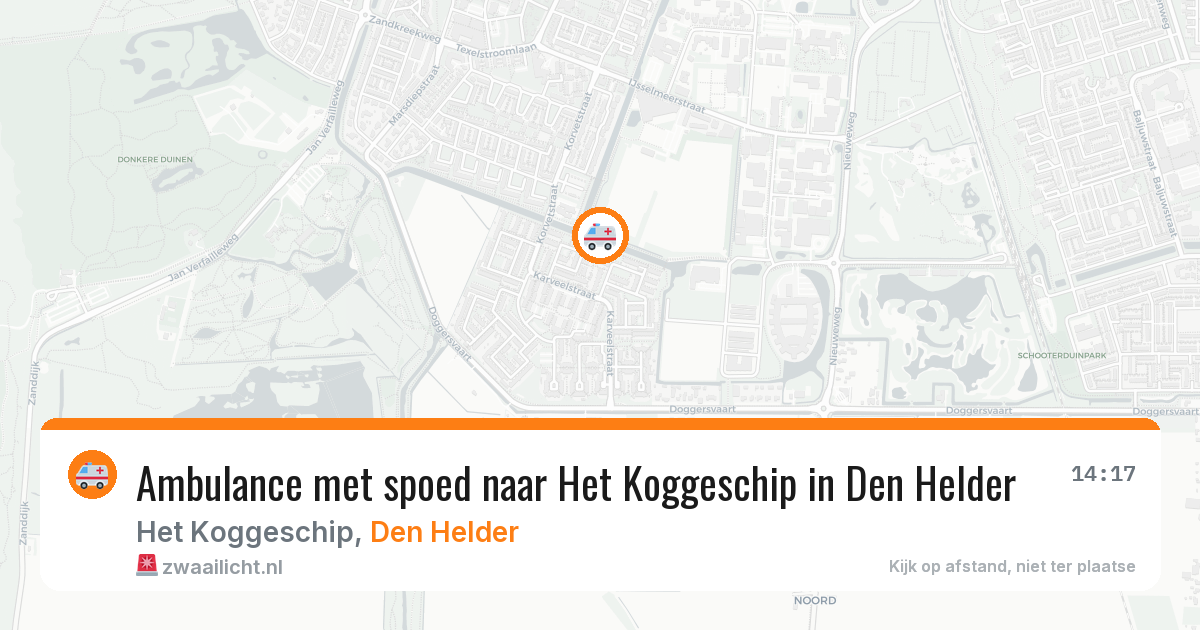 Ambulance met spoed naar Het Koggeschip in Den Helder — 29 mrt 2026