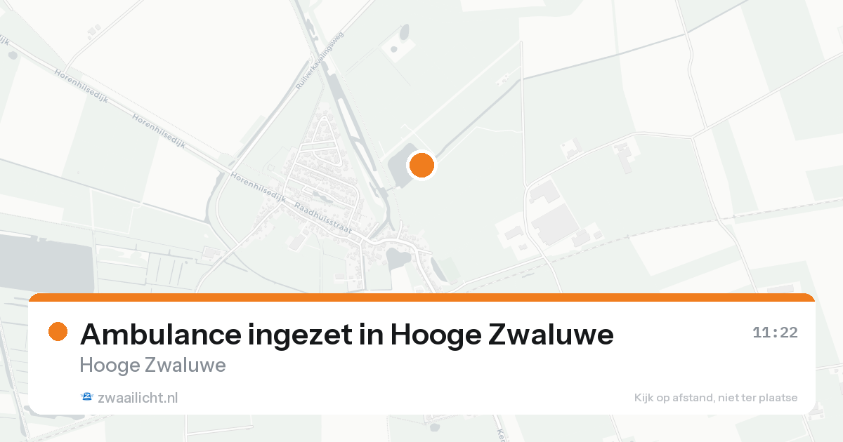 Ambulance ingezet in Hooge Zwaluwe — 13 aug 2026
