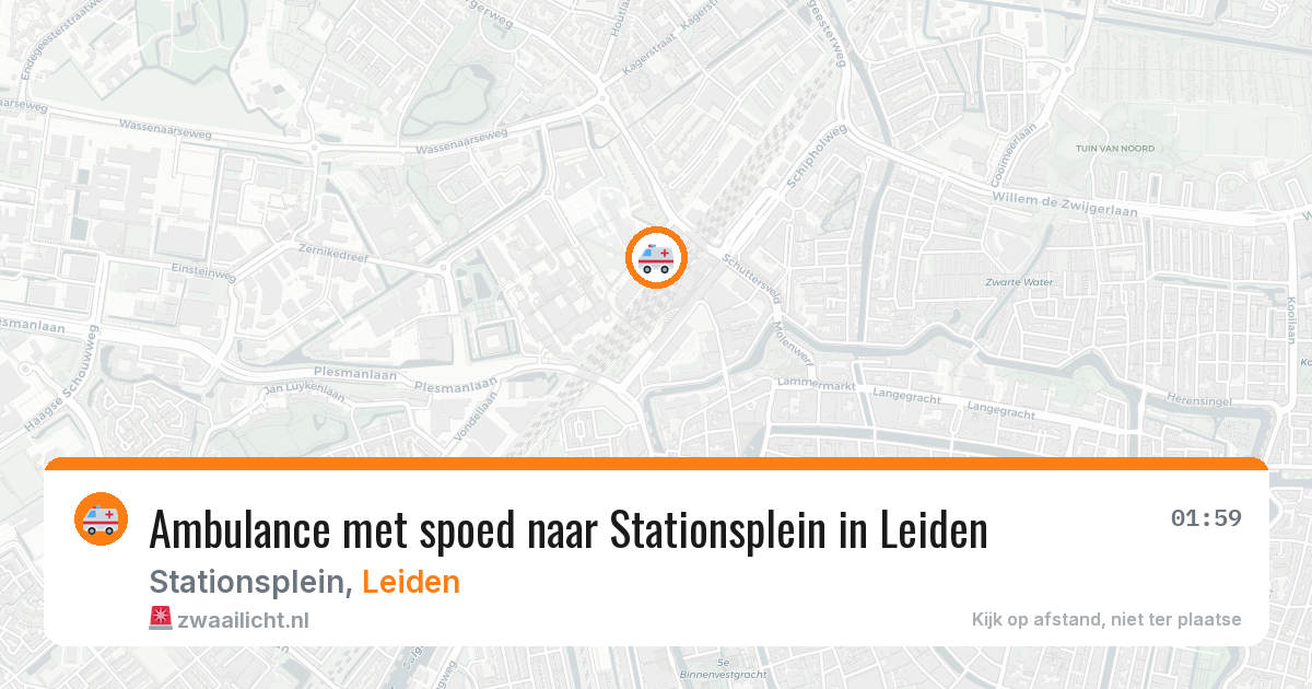 Ambulance met spoed naar Stationsplein in Leiden — 12 aug 2026