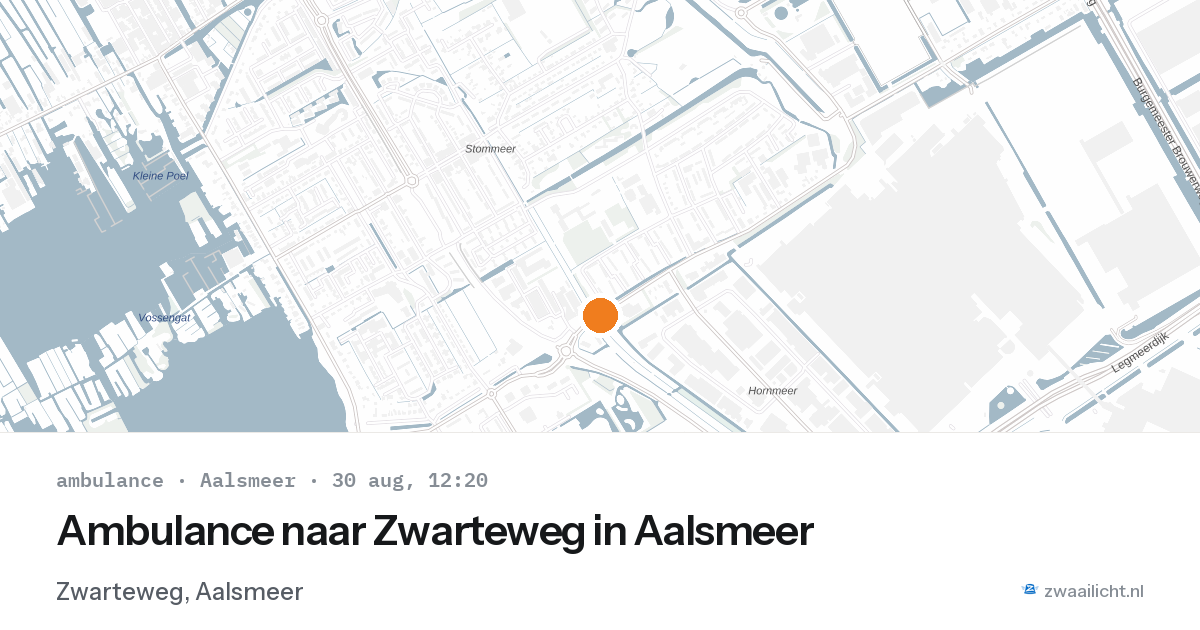 Ambulance naar Zwarteweg in Aalsmeer — 30 aug 2026