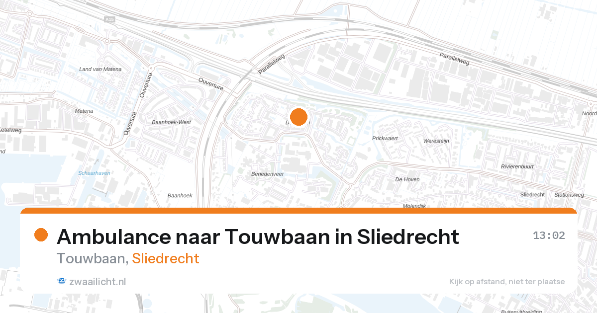 Ambulance naar Touwbaan in Sliedrecht — 13 mei 2026