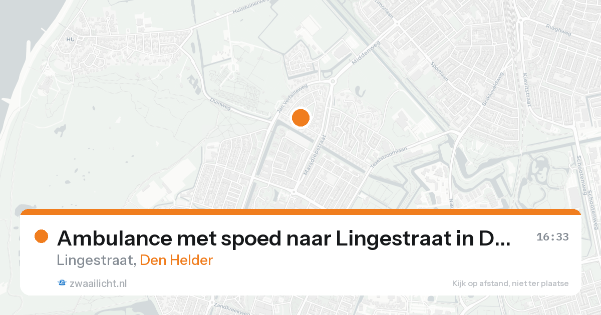 Ambulance met spoed naar Lingestraat in Den Helder — 22 aug 2026