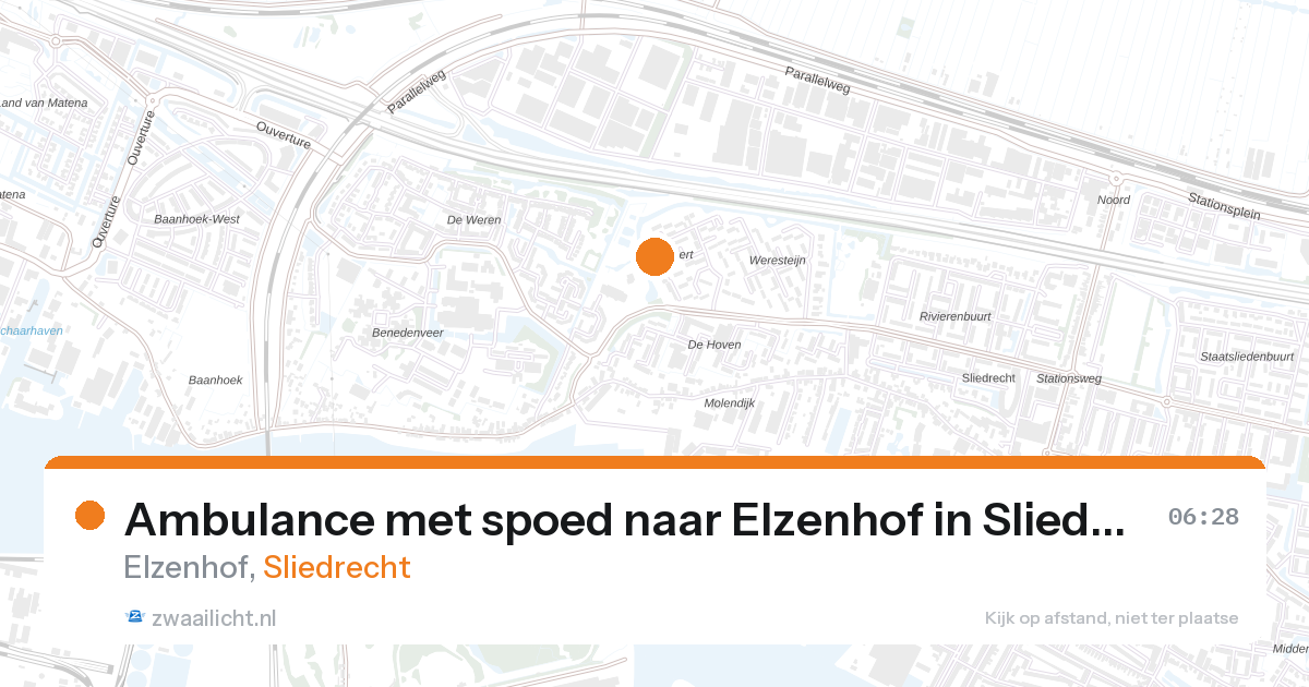 Ambulance met spoed naar Elzenhof in Sliedrecht — 28 aug 2026