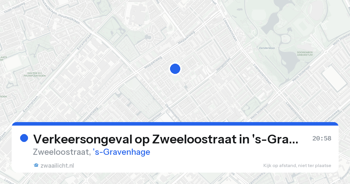 Verkeersongeval op Zweeloostraat in 's-Gravenhage — 16 aug 2026