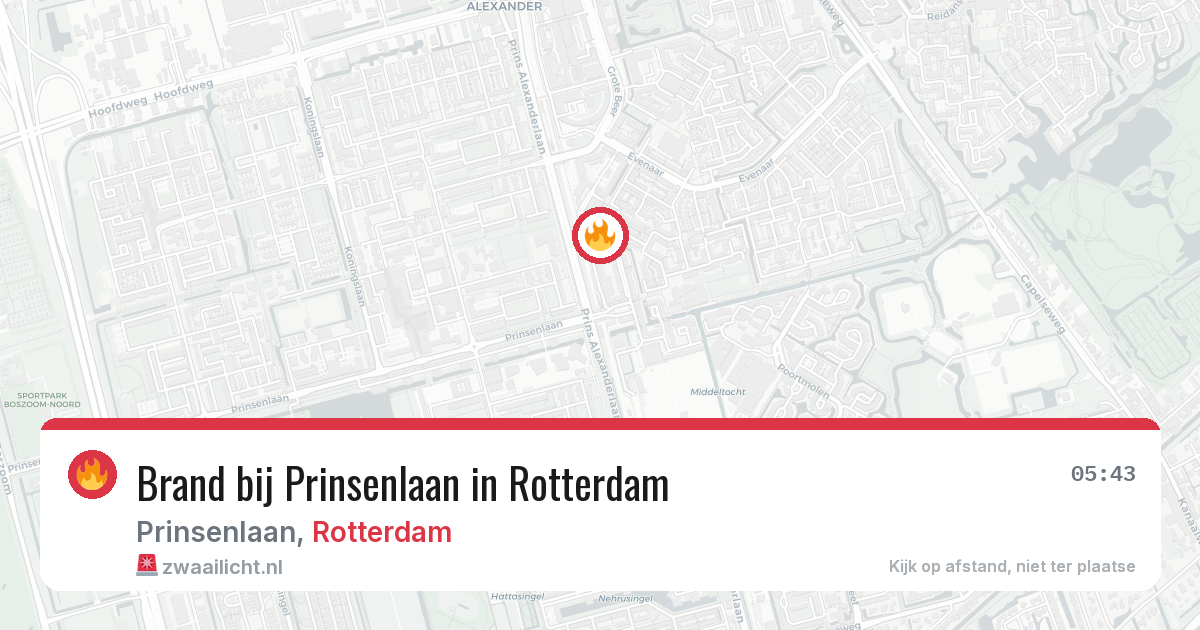 Brand bij Prinsenlaan in Rotterdam — 7 aug 2026